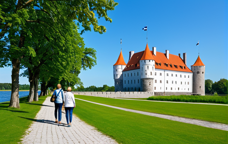 **
"A majestic medieval castle (Kuressaare Castle) overlooking the sea, Estonia, daytime, clear sky, surrounded by a lush green park, fully clothed tourists strolling in the foreground, appropriate content, safe for work, perfect anatomy, correct proportions, natural pose, professional photography, high quality, family-friendly."
**