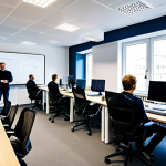 Cyber Defense Innovation Hub**

"A brightly lit, modern office space in Tallinn, Estonia, filled with diverse cybersecurity professionals collaborating at computers and whiteboards. Focus on the innovative atmosphere, showcasing local Estonian startups developing software solutions for protecting critical infrastructure. Appropriate content, safe for work, fully clothed, professional environment, modest attire, perfect anatomy, correct proportions, natural pose, high quality, digital art, showcasing collaboration and innovation."

**