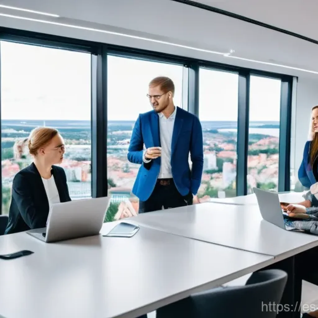 에스토니아에서 유명한 기업 인수 합병 사례 - **Prompt 1: Digital Estonia - A Global Hub for Innovation**
"A vibrant, high-angle shot showcasi...