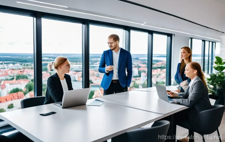 에스토니아에서 유명한 기업 인수 합병 사례 - **Prompt 1: Digital Estonia - A Global Hub for Innovation**
"A vibrant, high-angle shot showcasi...