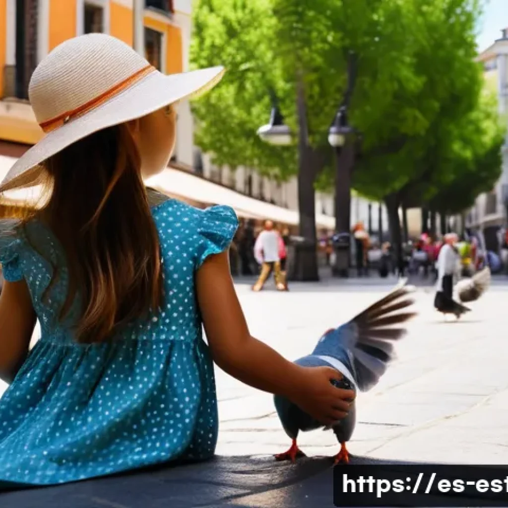 에스토니아 사회 복지 및 건강 보험 시스템 - **Prompt:** "A sunny afternoon in a bustling Madrid plaza. A young girl, around 7 years old, in a co...